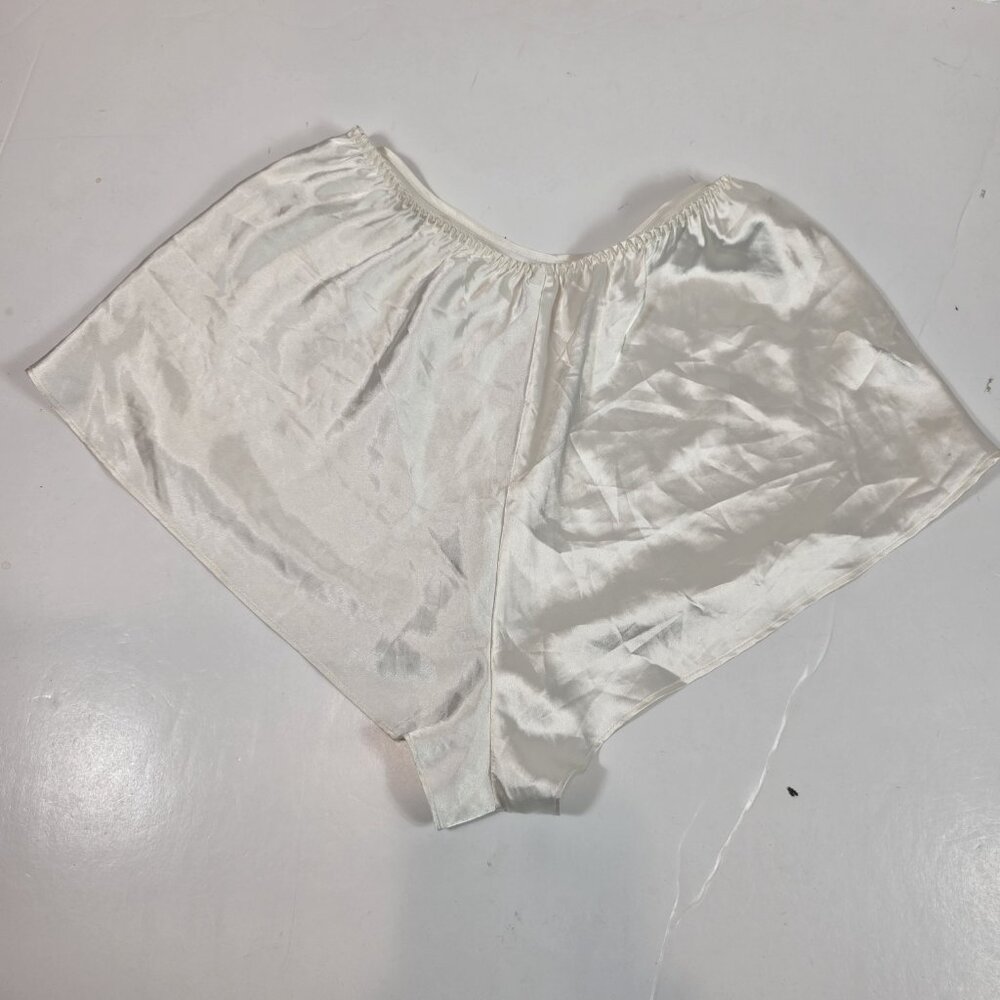 Vintage Victoria's Secret Second Skin Satin sleep lounge shorts Bun medium ivory - Picture 2 of 8